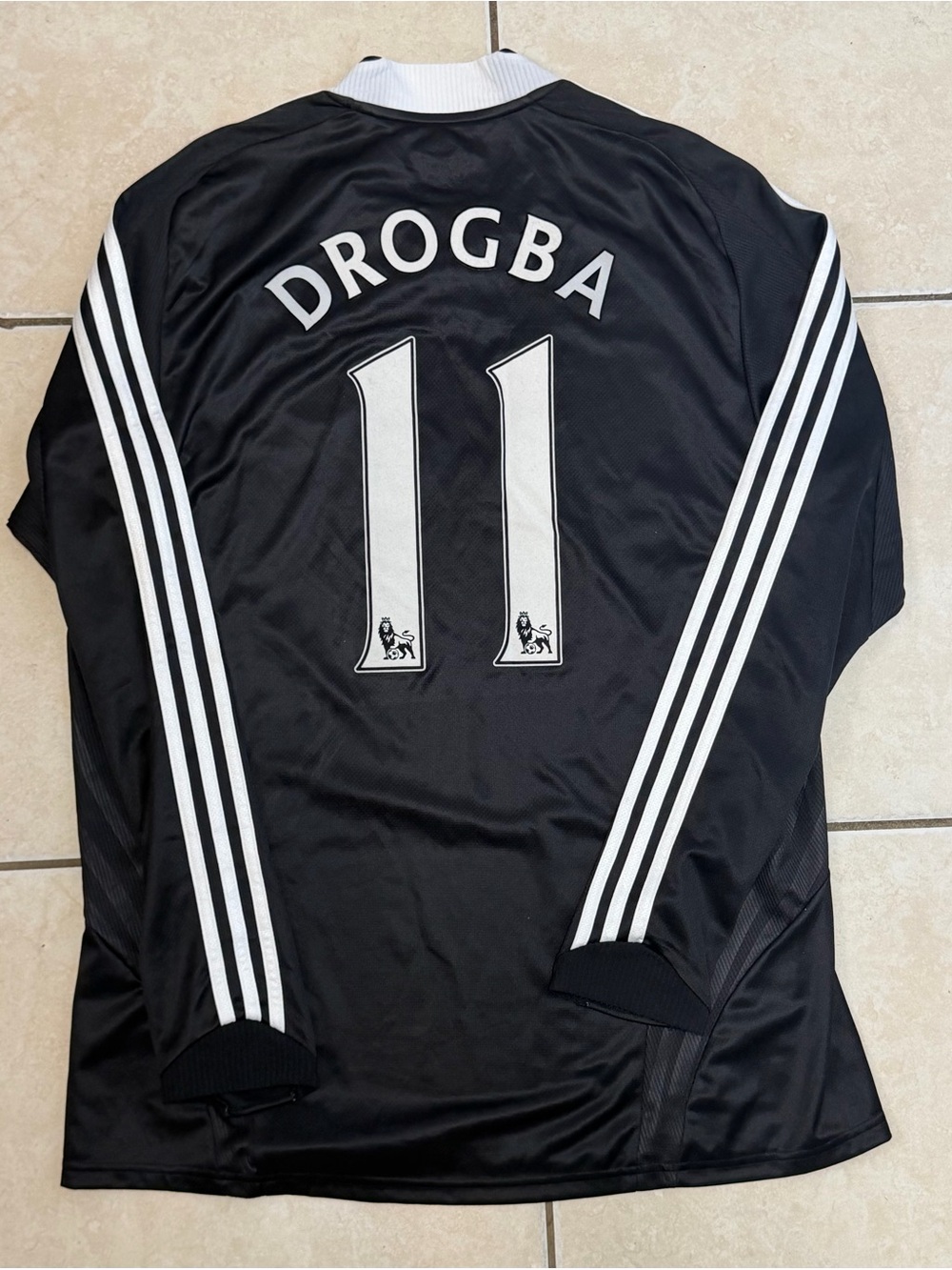 2008-09 Chelsea Didier Drogba Away Adidas Long Sleeve Jersey